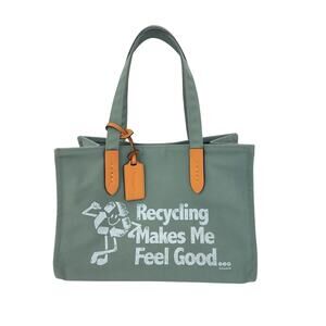 Coach Tote 30 In 100 Percent Recycled Canvas Sage Green Recycling Feel Good